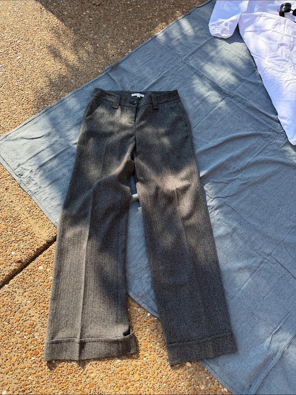 CAbi Women’s Dark Charcoal Herringbone Dress Pants